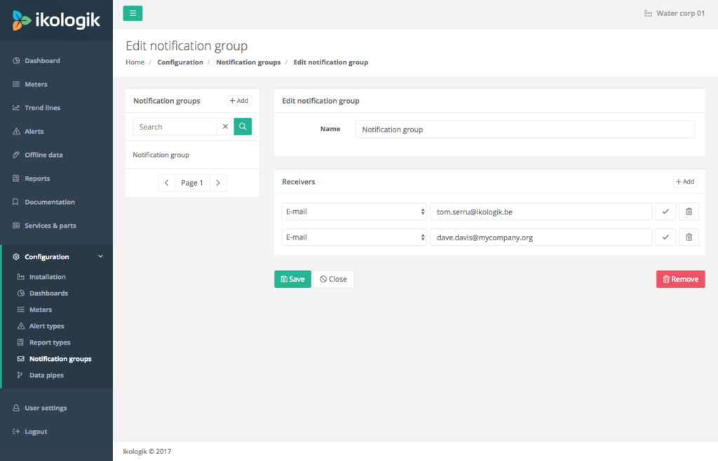 Notification groups